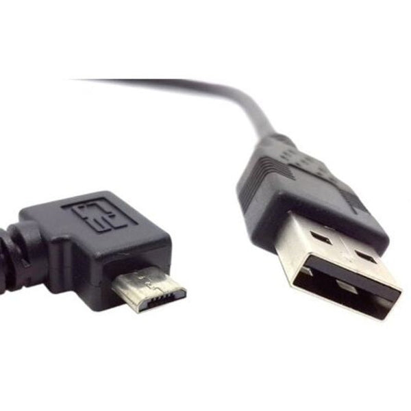 U2 089 Left Bend 90 Degree Micro Usb Male Data Charging Cable Black
