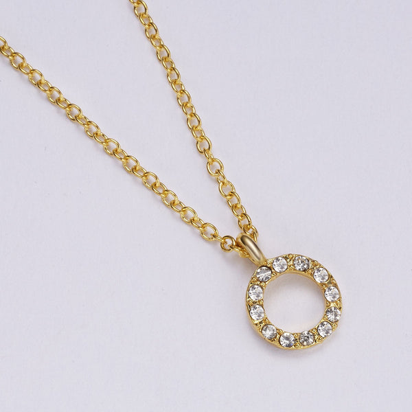 Necklaces & Pendants Paper Card Inlaid Diamond Hollow Circular Pendant With Collarbone Chain Necklace