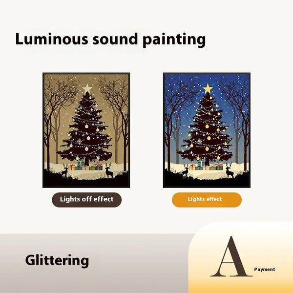 Seasonal Decorations Luminous Speaker Christmas Tree Painting Bluetooth Ornaments Decor