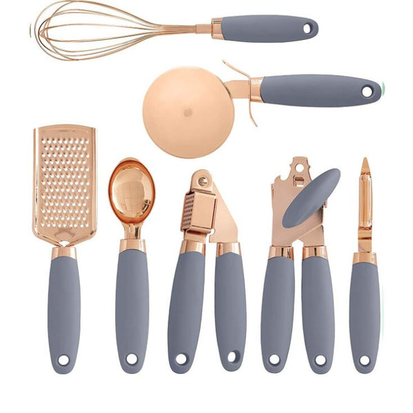 Cooking Utensils 7Pcs Soft Touch Rose Gold Kitchen Utensils Set