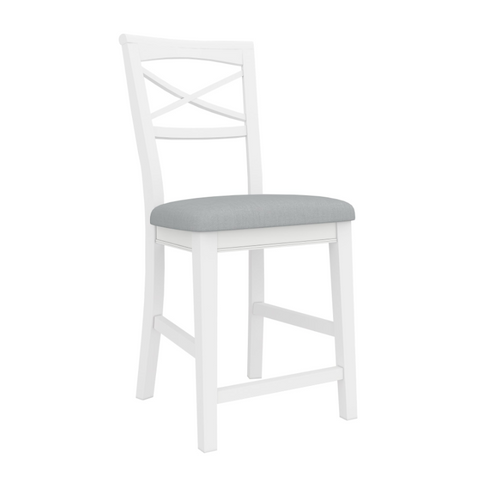 Daisy Tall Bar Chair Stool Set Of 2 Solid Acacia Wood Hampton Furniture - White