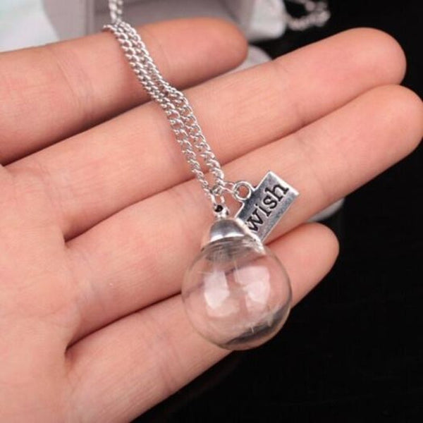 Necklaces & Pendants Dandelion Dry Flower Design Fashion Necklace Silver