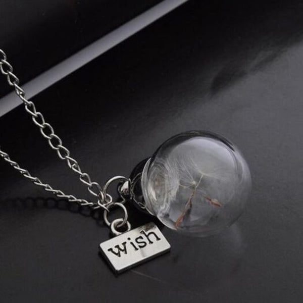 Necklaces & Pendants Dandelion Dry Flower Design Fashion Necklace Silver