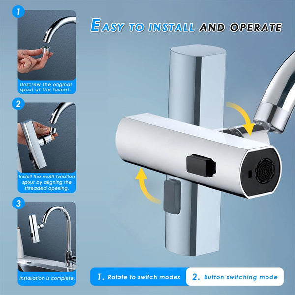 Kitchen Taps Kitchen Faucet Waterfall Outlet Splash Proof Universal Rotating Bubbler Multifunctional Nozzle Extension Gadgets