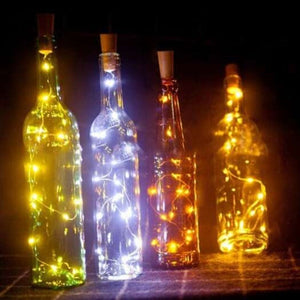 Seasonal Decorations Decorative Christmas Day Party Cork Light String 20Led Copper Wire 1 Meter 10 Lights White