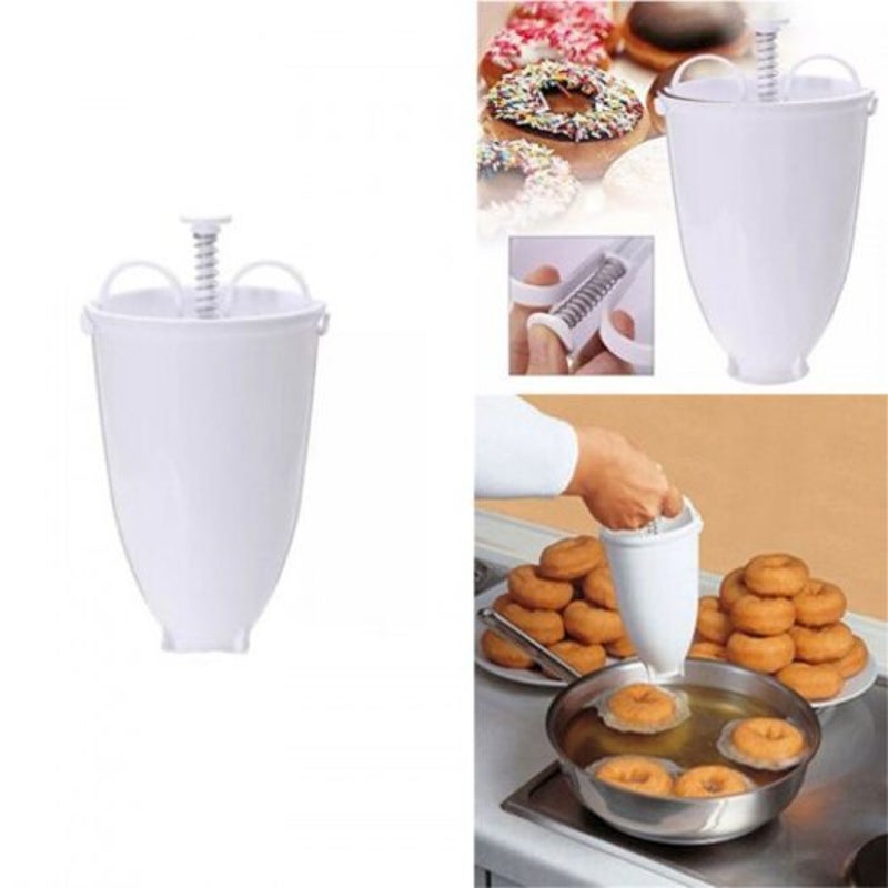 Donut, Cupcake & Dessert Makers Deep Fry Mould Manual Plastic Lightweight Donuts Waffle Baking Tools White