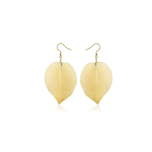 Delicate Filigree Leaf Drop Earrings Leaves Studs Long Dangle Gold