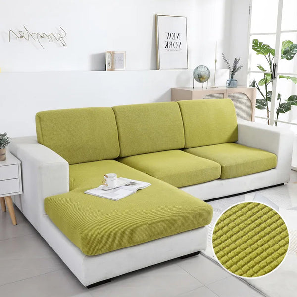 Slipcovers Sofa Cover Green Polyester Thick Stretchable Cushion For Living Room