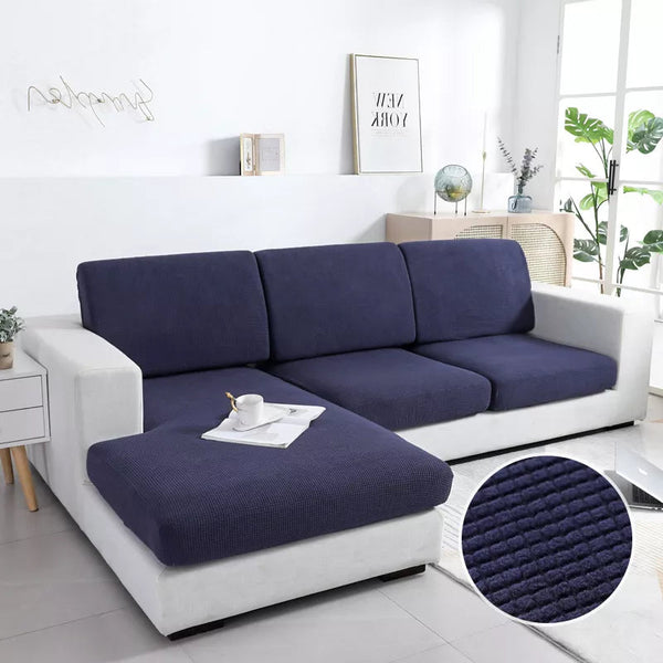 Slipcovers Sofa Cover Navy Polyester Thick Stretchable Cushion For Living Room