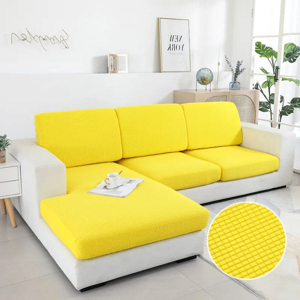 Slipcovers Sofa Cover Yellow Polyester Thick Stretchable Cushion For Living Room