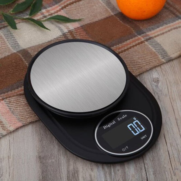 Kitchen Scales Digital Kitchen Scale Battery Portable Backlit Lcd Screen 5Kg / 1G Black