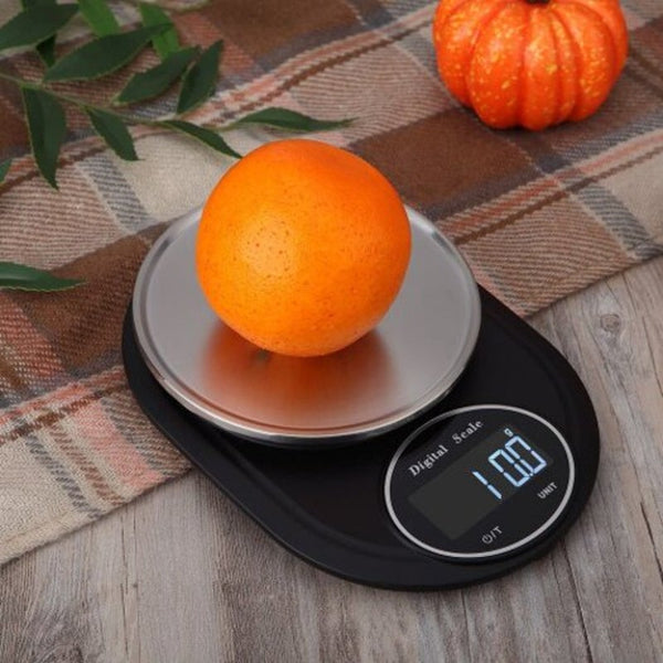 Kitchen Scales Digital Kitchen Scale Battery Portable Backlit Lcd Screen 5Kg / 1G Black