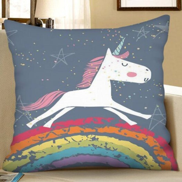 Cushions & Decorative Pillows Digital Print Unicorn Square Sofa Cushion Pillow Case Multi W18 X L18 Inch