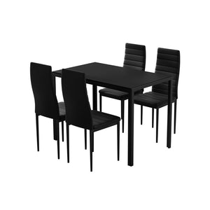 Dining Sets Artiss Dining Chairs And Table Set 4 Of 5 Wooden Top Black