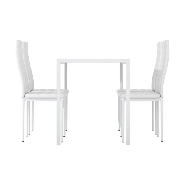Artiss Dining Chairs And Table Set 4 Of 5 Wooden Top White