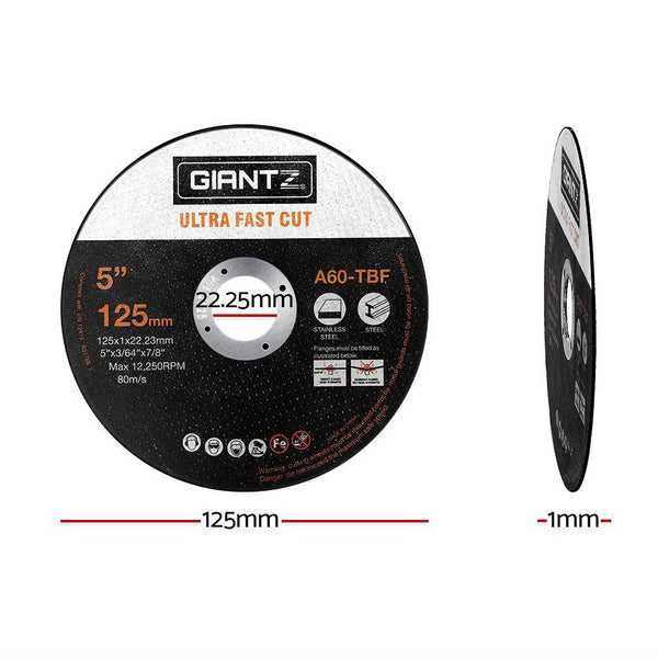 Giantz 100-Piece Cutting Discs 5" 125Mm Angle Grinder Thin Off Wheel Metal