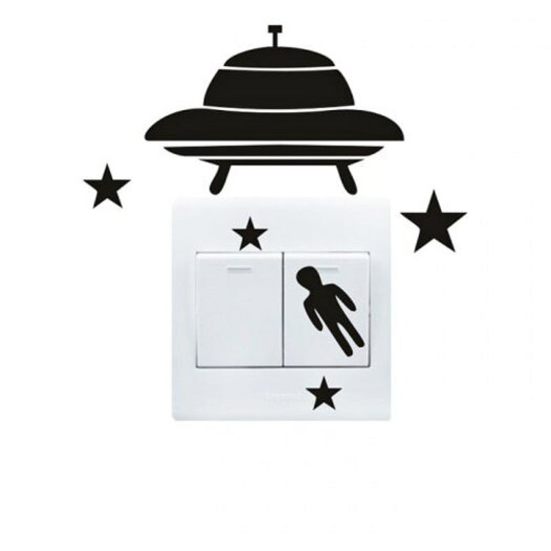 Wall Stickers Diy Spacecraft Painting Sticker Black