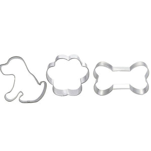 Cookie Cutters 3Pcs Metal Cookie Cutter Paw Dog Puppy Bone Design