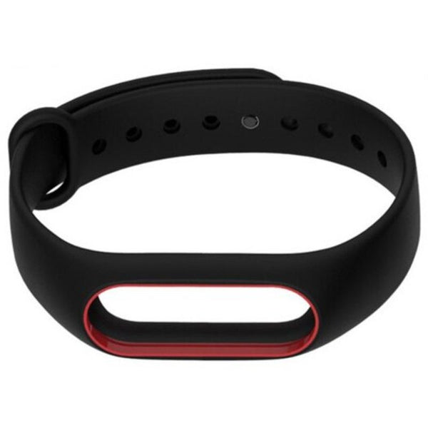 Double Colorful Silicone Wrist Strap Bracelet Replacement Watchband For Original Xiaomi Mi Band 2 Wristbands Black