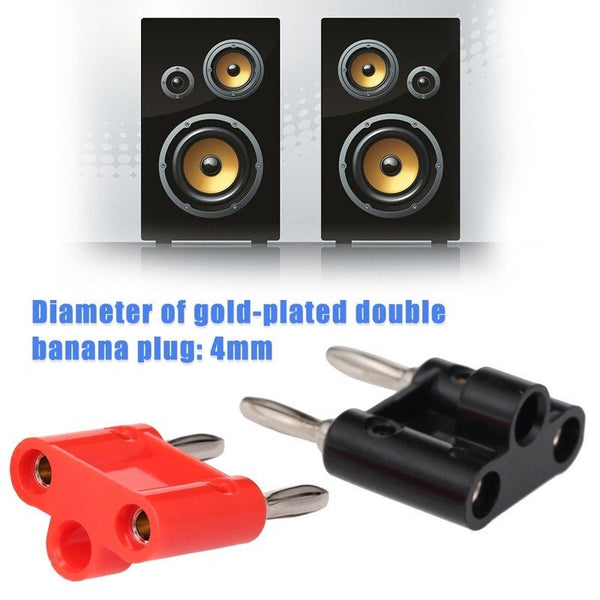 Audio Cables & Adapters Double Row Banana 4Mm Plug Black Red Speaker Adapter Audio Lantern Cross Connector 2