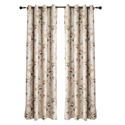 Curtains & Drapes 200Cm Beige Flower Design Curtain Modern Luxury Retro Style For Home Decor