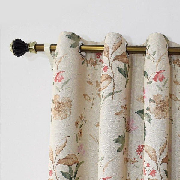 Curtains & Drapes 200Cm Beige Flower Design Curtain Modern Luxury Retro Style For Home Decor