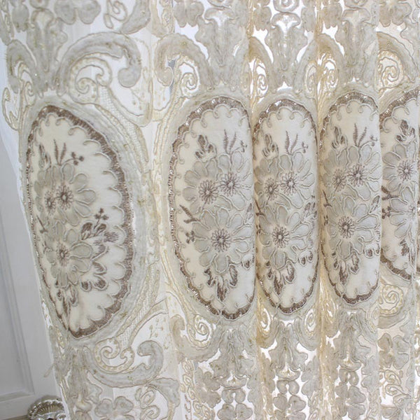 Curtains & Drapes 200Cm White Flower Indoor Decorative Sheer Curtain For Living Room Bedroom