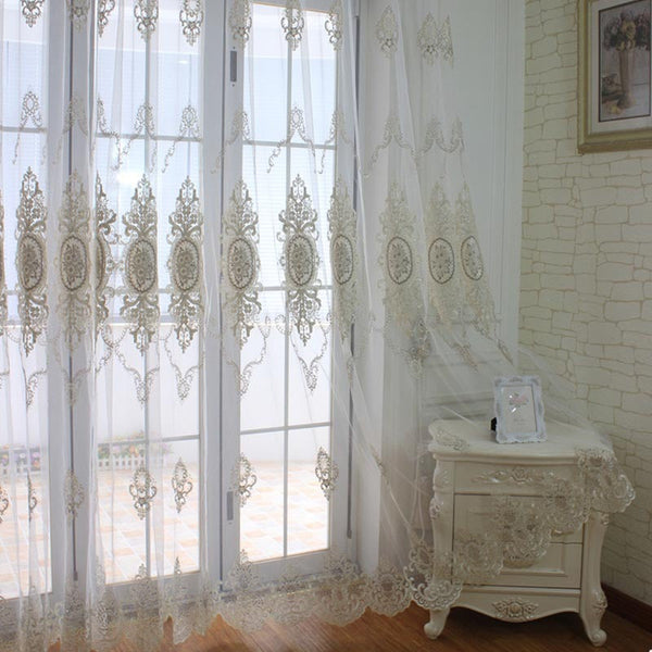 Curtains & Drapes 500 Centimetre White Flower Indoor Decorative Sheer Curtain For Home