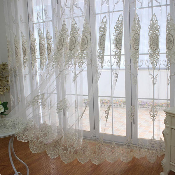 Curtains & Drapes 500 Centimetre White Flower Indoor Decorative Sheer Curtain For Home