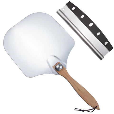 Other Kitchen Gadgets 12 Inch By 14 Pizza Cutter And Shovel With Foldable Wooden Handle Bakeware Kitchen Tools