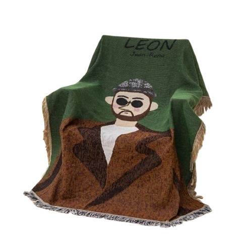 Throws & Afghans Throw Blanket Brown Faux Cashmere Sofa Cover Human Cartoons Tassel 130X180cm