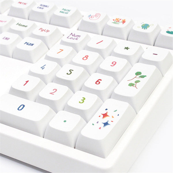 Keyboards & Keypads Keycap Keyboard White Summer 128 Keys Profile Switch Mechanical Cute For Keyboards