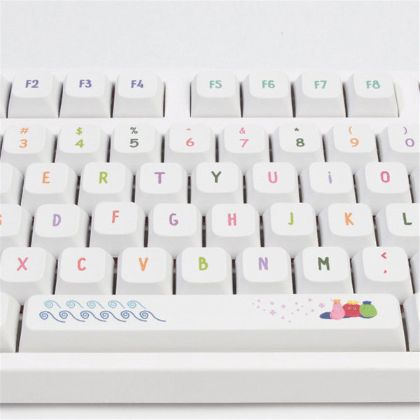 Keyboards & Keypads Keycap Keyboard White Summer 128 Keys Profile Switch Mechanical Cute For Keyboards