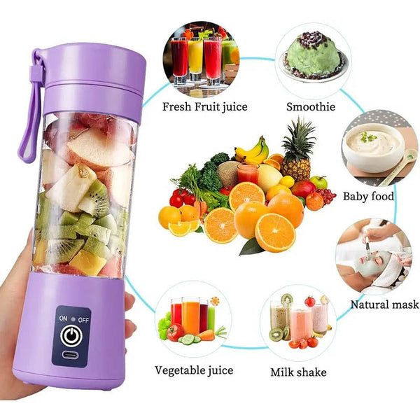 Juicers Mini Juicer Blue 380 Millilitre Usb Portable Blender Bottle Squeezer Extractor Machine