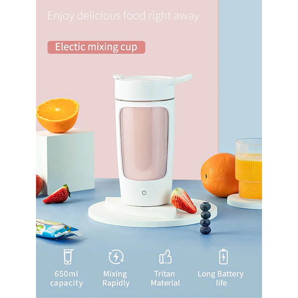 Juicers Mini Juicer Pink 650 Millilitre Rechargeable Electric Bottle Shaker Blender