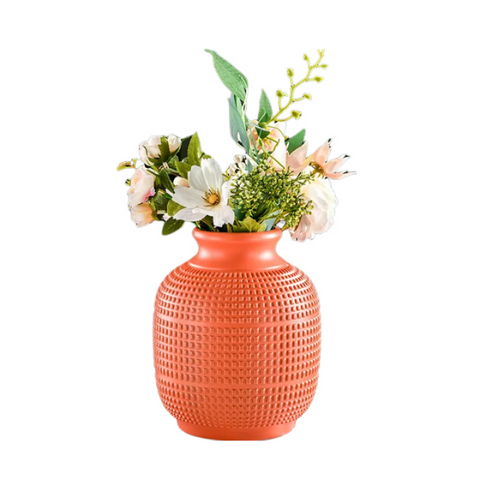 Vases Flower Vase Coral Red Medium Nordic Plastic Pot Home Decor For