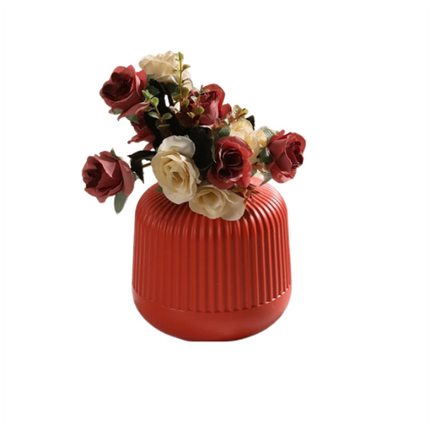 Vases Flower Vase Coral Red Small Nordic Plastic Pot Home Decor For Living Spaces