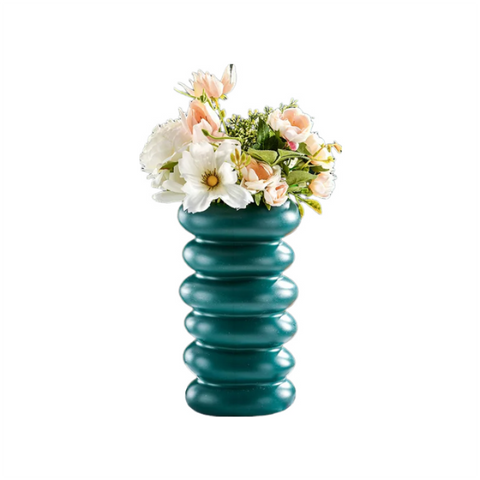 Vases Flower Vase Blue Medium Nordic Plastic Spiral Pot Home Decor