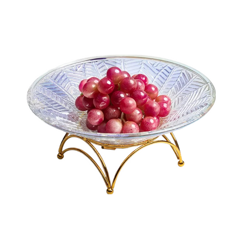 Trays Food Plate With Tray Colourful Leaf Veins Glass Nordic Style Fruit For Dining