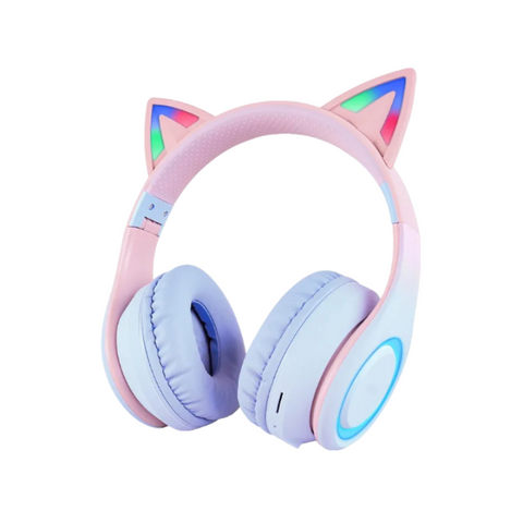 Headsets Blue Cat Ear Bluetooth Noise Reduction Foldable Headset For Mobile Accessories