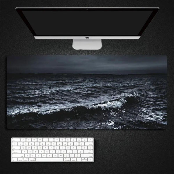 Desk Mats Mouse Pad Black 400X800x2mm Art Series Marble Computer Laptop Rubber Mat