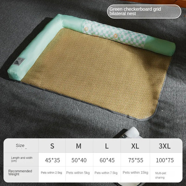 Pet Beds Pet Bed Green Bilateral Breathable Cushion Portable Cooling Mat