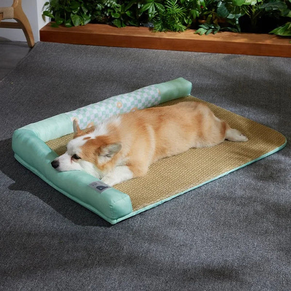 Pet Beds Pet Bed Green Bilateral Breathable Cushion Portable Cooling Mat