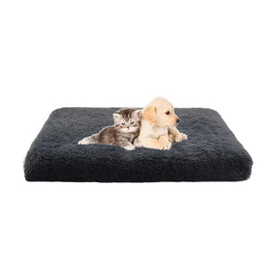 Pet Beds Pet Bed Dark Gray Removable Calming Soft Plush Cushion Mat