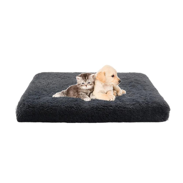 Pet Beds Pet Bed Dark Gray Removable Calming Soft Plush Cushion Mat