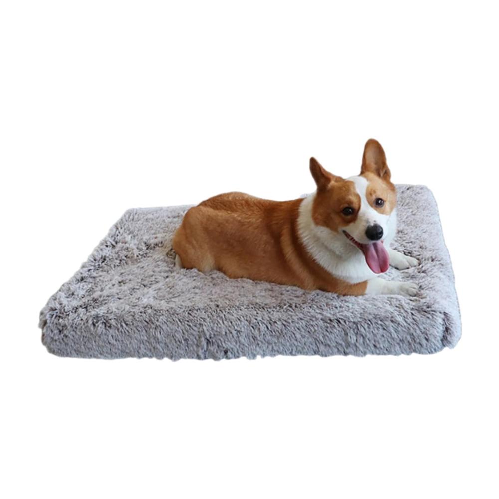 Pet Beds Pet Bed Coffee White Removable Calming Soft Plush Cushion Mat