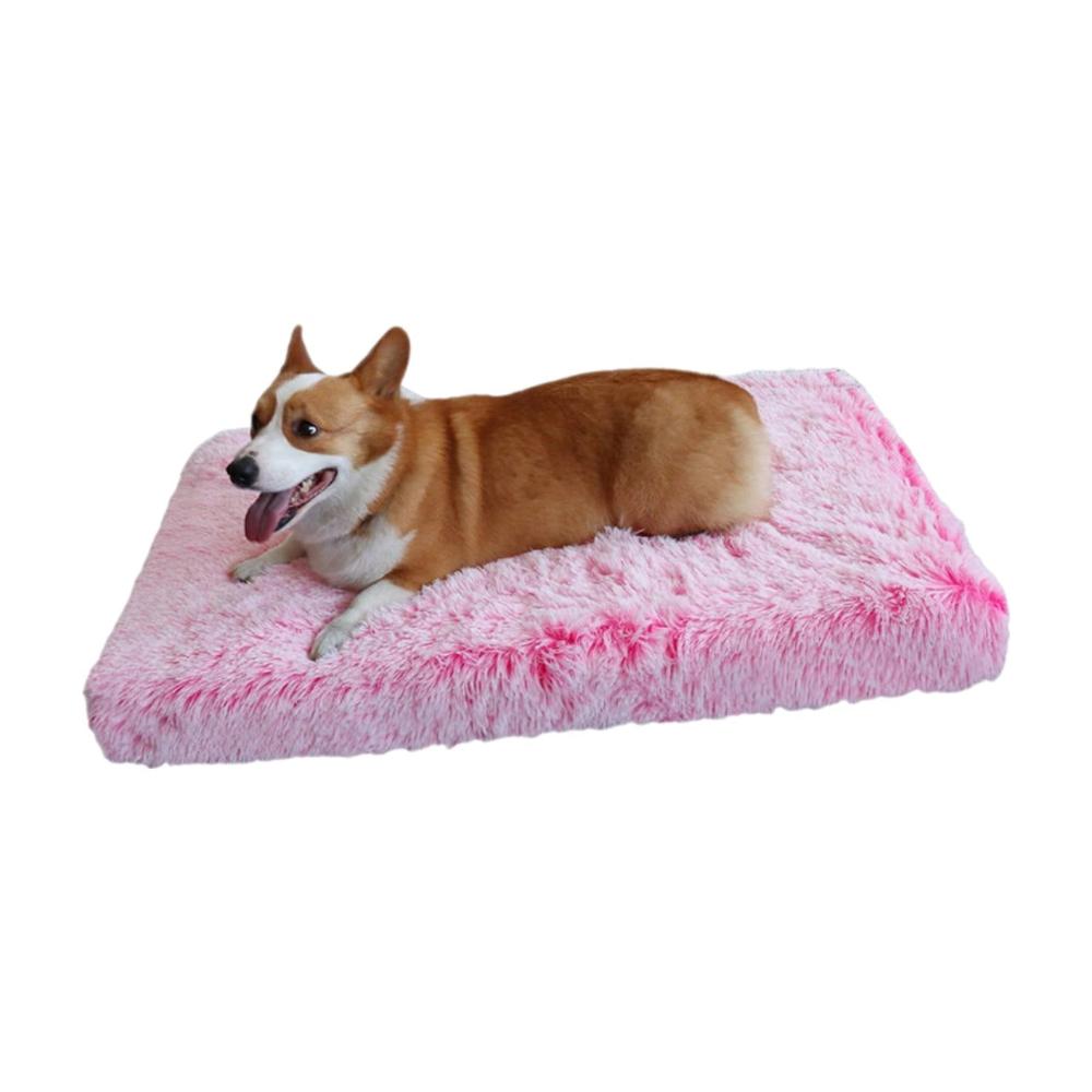 Pet Beds Pet Bed Pink Removable Calming Soft Plush Cushion Mat