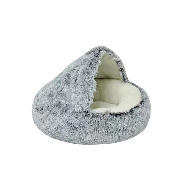 Pet Beds Pet Bed Grey Winter Long Plush Cushion Round Nest Kennel