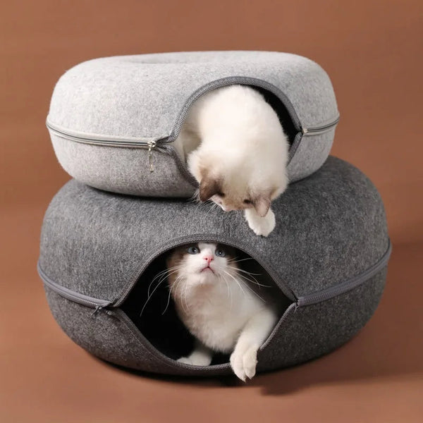 Pet Beds Pet Bed Dark Grey Cat Tunnel Dual Use Indoor Kitten Toys