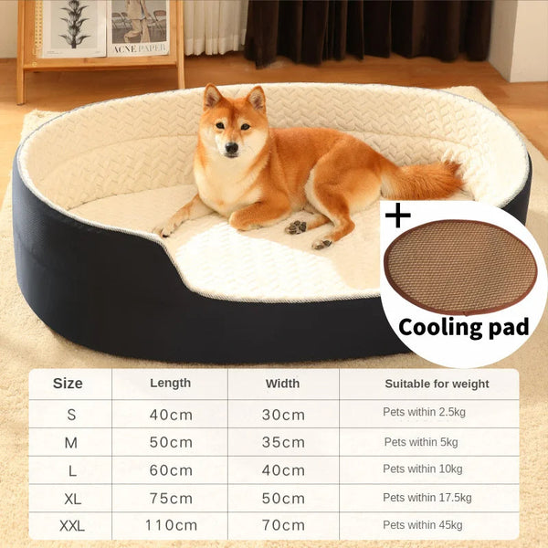 Pet Beds Pet Bed Black And White With Cooling Pad Double Sided Dog Mat Kennel Soft Fleece Sofa